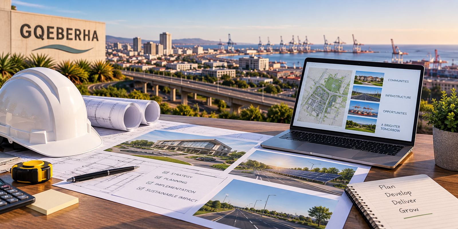 Project planning materials and site overview of Gqeberha
